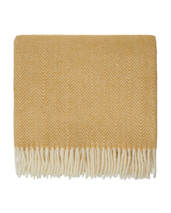 Wolldecke Gotland Sheri [Senfgelb & Creme]