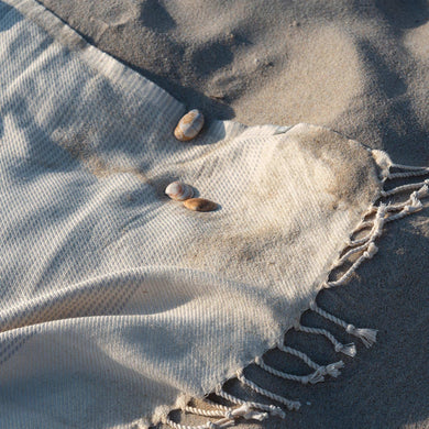 Bolu Hammam Towel light grey & natural white, 50% bamboo & 50% cotton