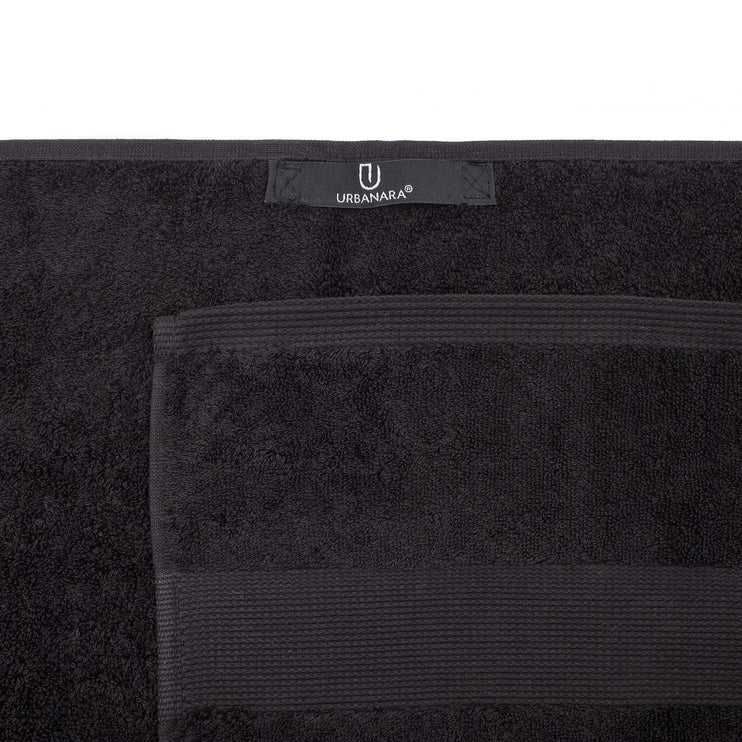 Handtuch Penela, Schwarz, 100% ägyptische Baumwolle | URBANARA Baumwoll-Handtücher