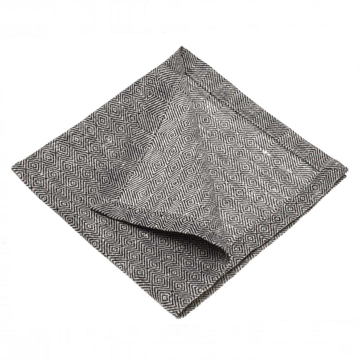 Serviette Zarasai, Schwarz & Weiß, 100% Leinen