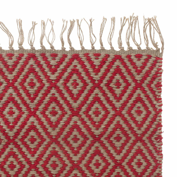 Teppich Dasheri, Rot, 100% Jute