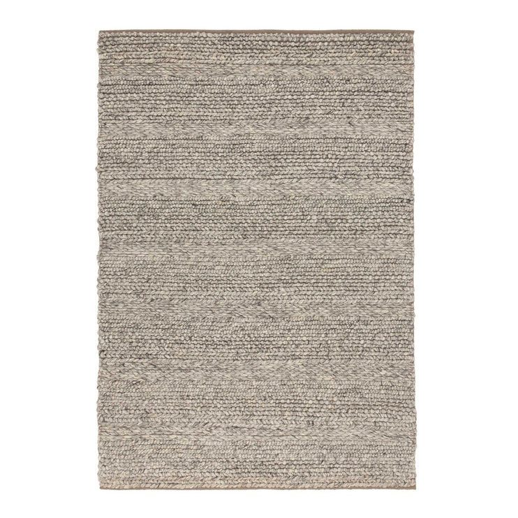 Teppich Kalgi Eierschale & Grau & Hellbraun, 100% Wollfilz | URBANARA Wollteppiche