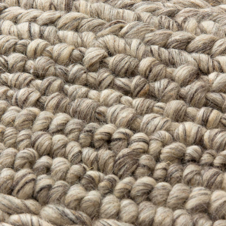 Teppich Kalgi Eierschale & Grau & Hellbraun, 100% Wollfilz | Hochwertige Wohnaccessoires