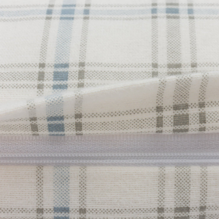 Bettdeckenbezug Kotja, Olivgrün & Hellgrau & Creme, 100% Flanell | URBANARA Flanell-Bettwäsche