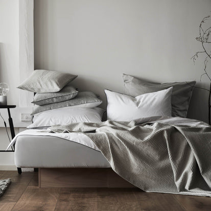 Bettdeckenbezug Lantonin Steingrau & Weiß | Schöne Ideen für Ihr Zuhause | URBANARA