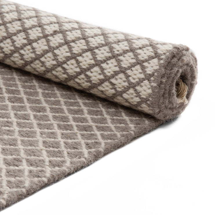 Läufer Loni, Grau & Eierschale, 100% Wolle | Hochwertige Wohnaccessoires
