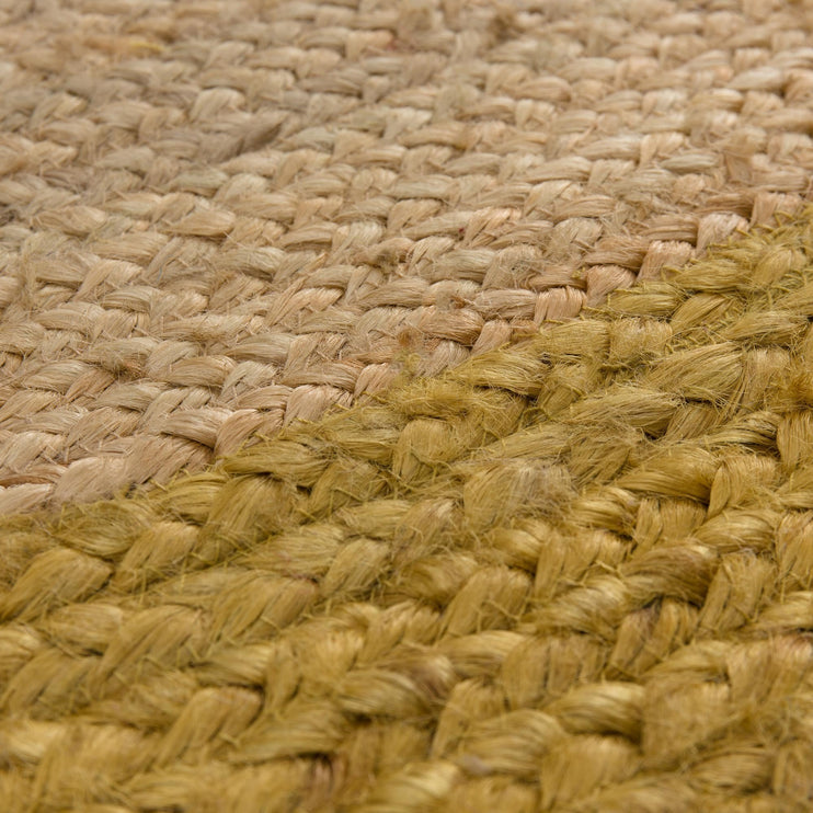 Teppich Nandi, Natur & Senfgelb, 100% Jute | Hochwertige Wohnaccessoires
