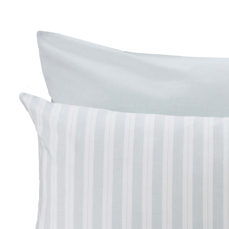 Bettdeckenbezug Izeda, Grün & Weiß, 100% Baumwolle | URBANARA Perkal-Bettwäsche