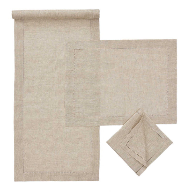 Serviette Cavaillon, Gold & Natur, 87% Leinen & 13% Lurex | Hochwertige Wohnaccessoires