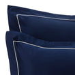 Bettdeckenbezug Karakol, Dunkelblau & Naturweiß, 100% Baumwolle | URBANARA Satin-Bettwäsche