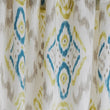 Vorhang Suide, Naturweiß & Türkis & Grün, 65% Leinen & 35% Polyester | URBANARA Vorhänge & Gardinen