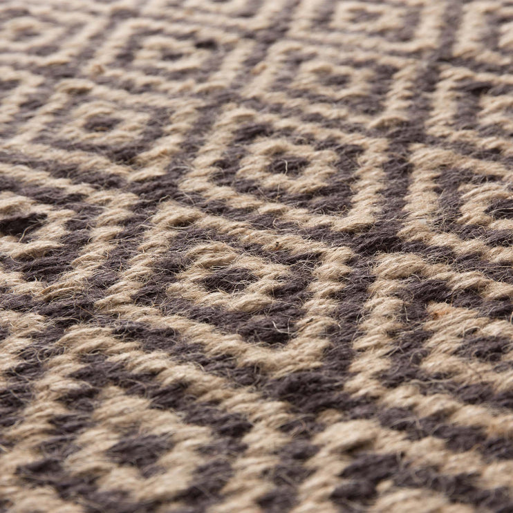 Teppich Dasheri, Anthrazit & Natur, 100% Jute | Hochwertige Wohnaccessoires