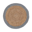 Teppich Nandi, Natur & Helles Graublau, 100% Jute | URBANARA Juteteppiche
