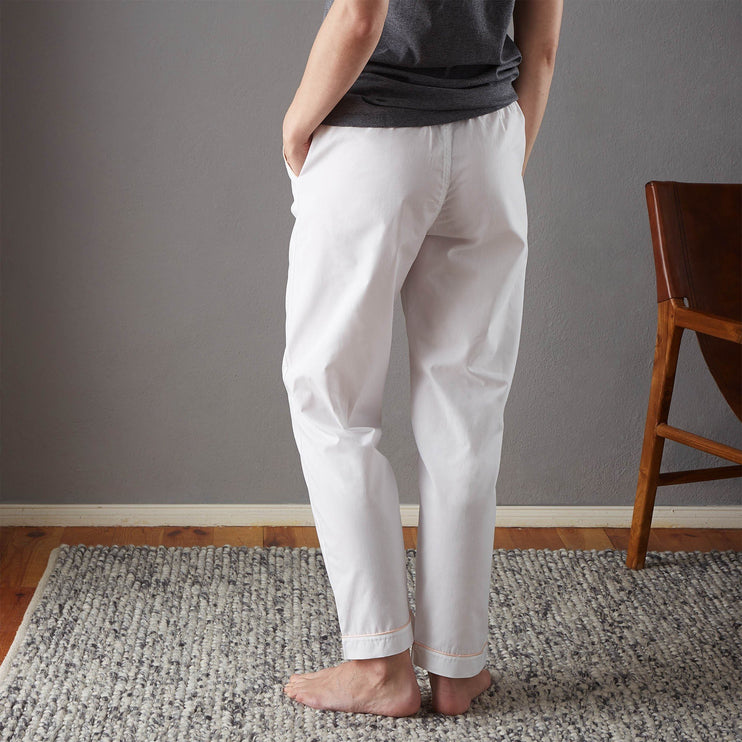 Pyjama Alva, Weiß & Rosa, 100% Bio-Baumwolle | URBANARA Nachtwäsche
