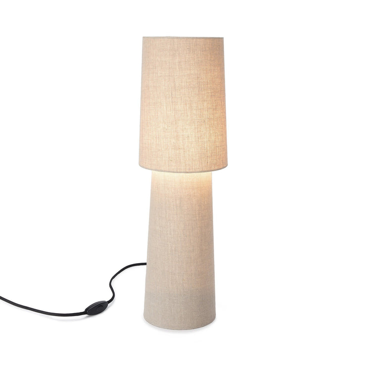 Tischlampe Kollur, Natur, 100% Leinen & 100% Metall | URBANARA Tischleuchten