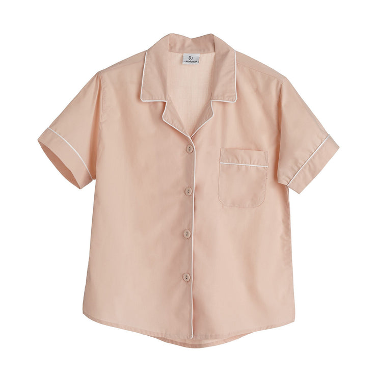 Pyjama Alva, Rosa & Weiß, 100% Bio-Baumwolle
