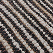 Läufer Metz Schwarz & Weiß & Natur, 20% Jute & 20% Leder & 60% Baumwolle | URBANARA Läufer