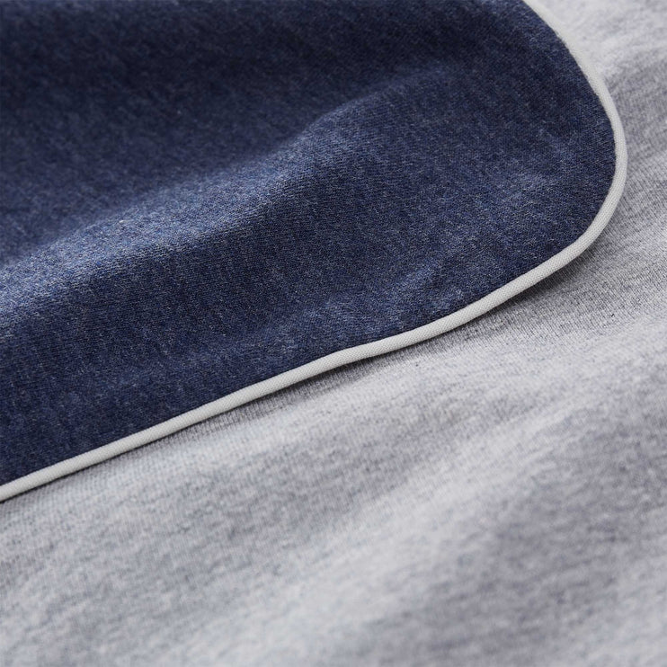 Bettdeckenbezug Coria, Dunkelblau-Melange & Grau-Melange & Grau, 100% Baumwolle | Hochwertige Wohnaccessoires