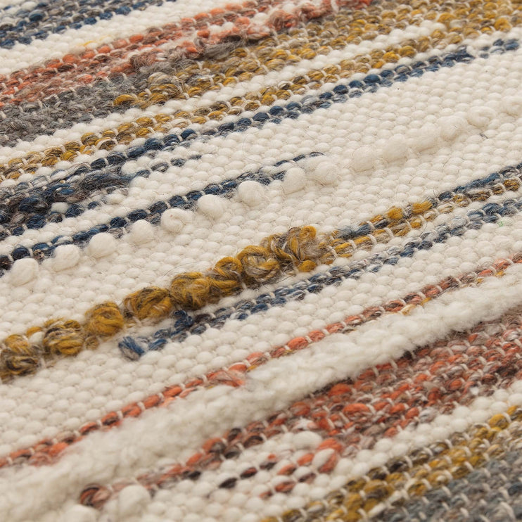 Teppich Colmar in Senfgelb & Cognac & Dunkelblau aus 100% Neuseeland Wolle | Entdecken Sie unsere schönsten Wohnaccessoires