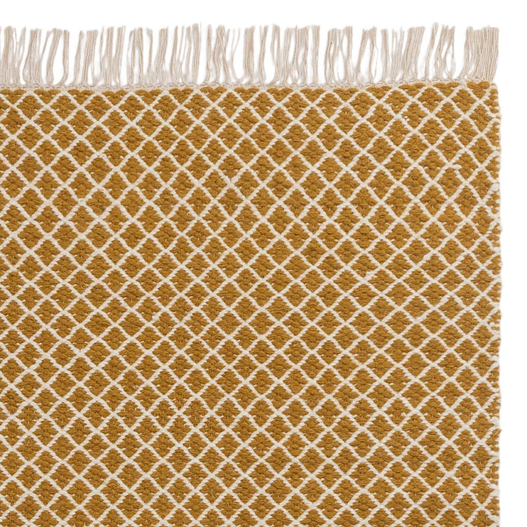 Teppich Loni, Leuchtendes Senfgelb & Eierschale, 100% Wolle | URBANARA Wollteppiche