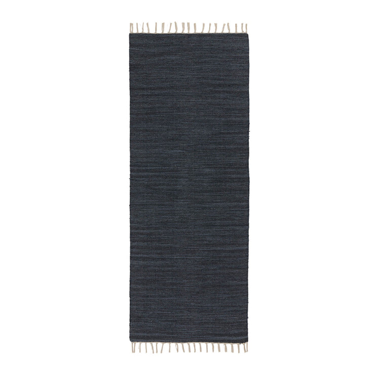 Läufer Akora Jeansblau-Melange, 100% Baumwolle | URBANARA Läufer