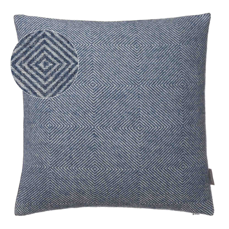 Kissenhülle Alanga, Jeansblau & Eierschale, 100% Baby Alpakawolle
