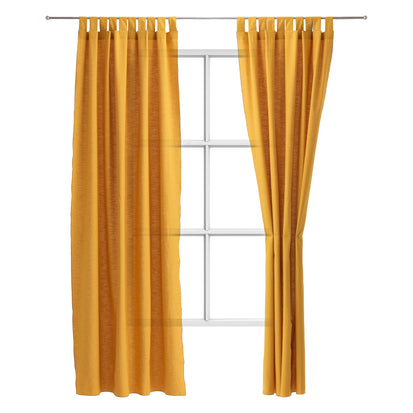 Vorhang-Set Alentejo Senfgelb, 100% Baumwolle