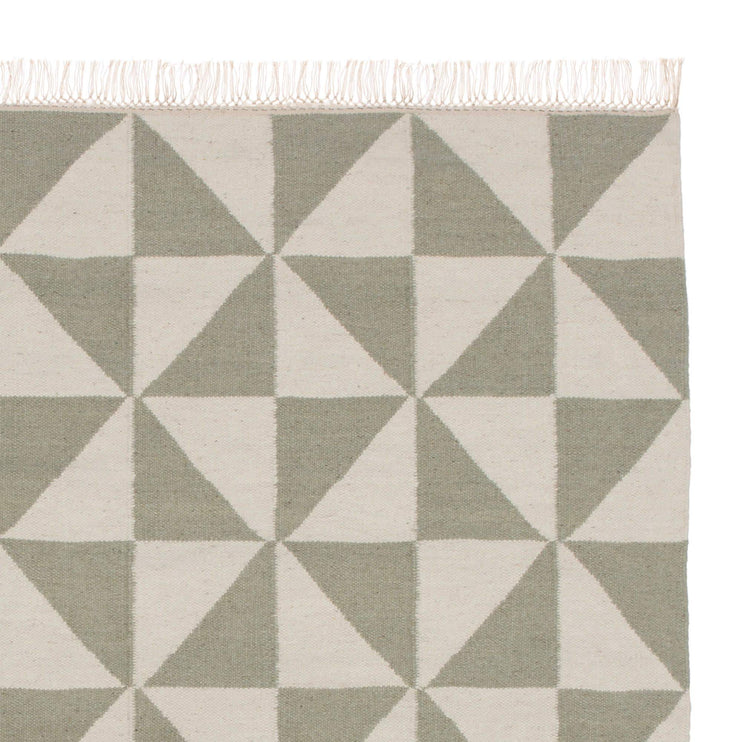 Teppich Almi, Minzgrün & Eierschale, 50% Wolle & 50% Baumwolle
