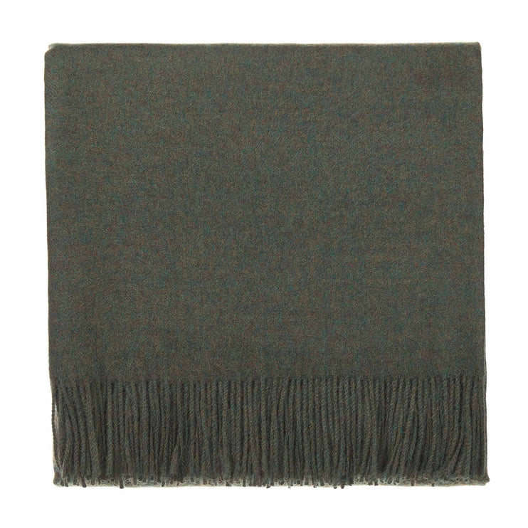 Alpakadecke Arica Moosgrün Melange, 100% Baby Alpakawolle