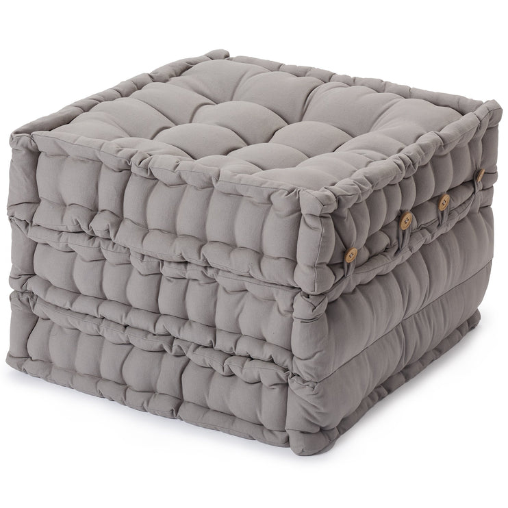 Pouf Bakoda Hellgrau, 100% Baumwolle