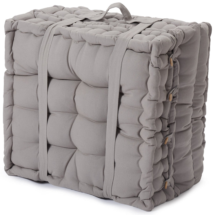 Pouf Bakoda Hellgrau, 100% Baumwolle | Hochwertige Wohnaccessoires