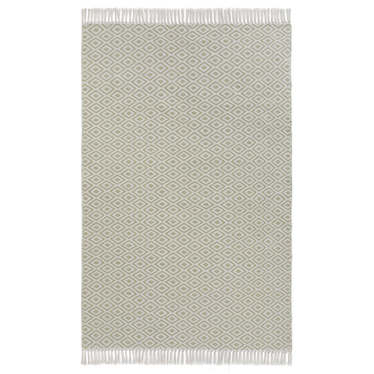 Teppich Barota, Zarte Limette & Weiß, 100% recyceltes PET | URBANARA Outdoor-Teppiche