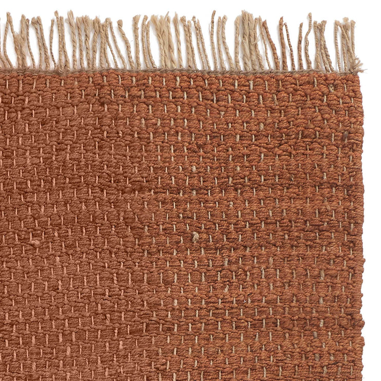 Teppich Baruva Terrakotta & Natur, 100% Jute