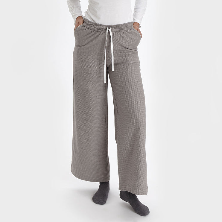 Pyjama Coja, Grau & Naturweiß, 100% Baumwolle