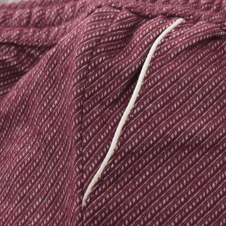 Pyjama Coja, Weinrot & Naturweiß, 100% Baumwolle | URBANARA Nachtwäsche