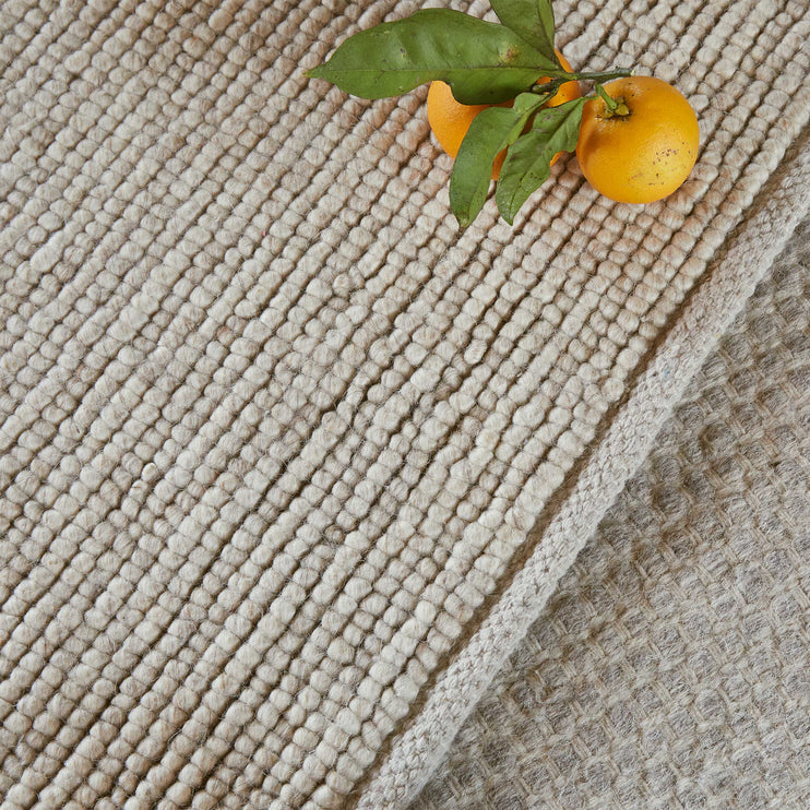 Teppich Bavi, Natur-Melange, 80% Wolle & 20% Baumwolle | URBANARA Wollteppiche