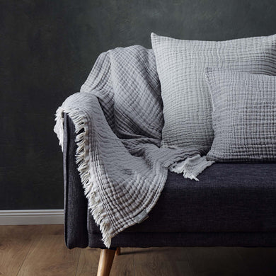 Kissen Couco Hellgrau & Grau, 100% Baumwolle