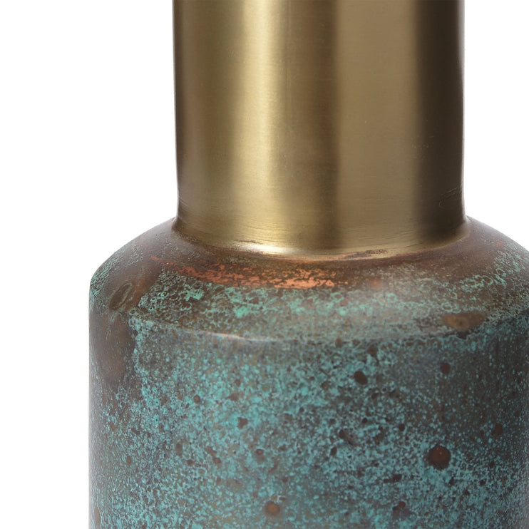 Vase Dapoli Messing & Türkis, 100% Metall | Hochwertige Wohnaccessoires
