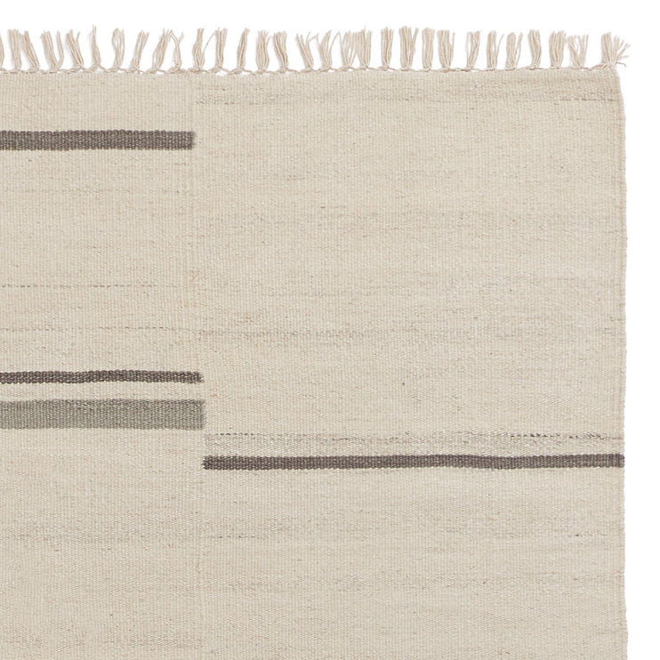 Teppich Dindori Elfenbein-Melange & Grau, 100% Wolle