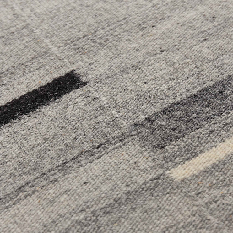 Teppich Dindori Grau-Melange & Anthrazit, 100% Wolle | Hochwertige Wohnaccessoires