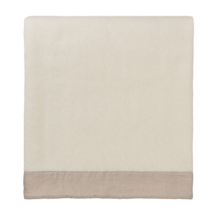 Wolldecke Fyn Eierschale & Natur, 100% Schurwolle & 100% Leinen
