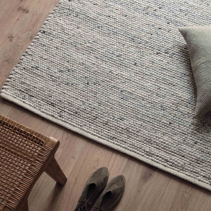 Teppich Jindas Silbergrau, 65% Wolle & 35% Baumwolle | Hochwertige Wohnaccessoires