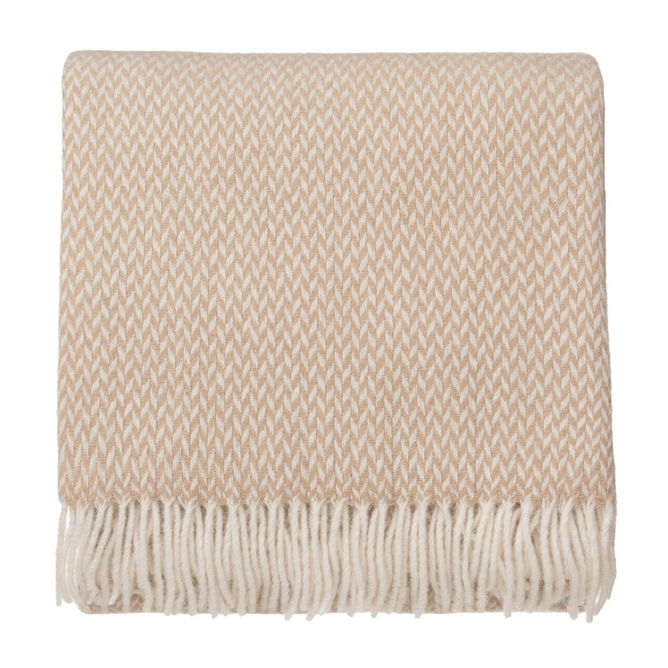 Merinodecke Kinna [Beige & Naturweiß]
