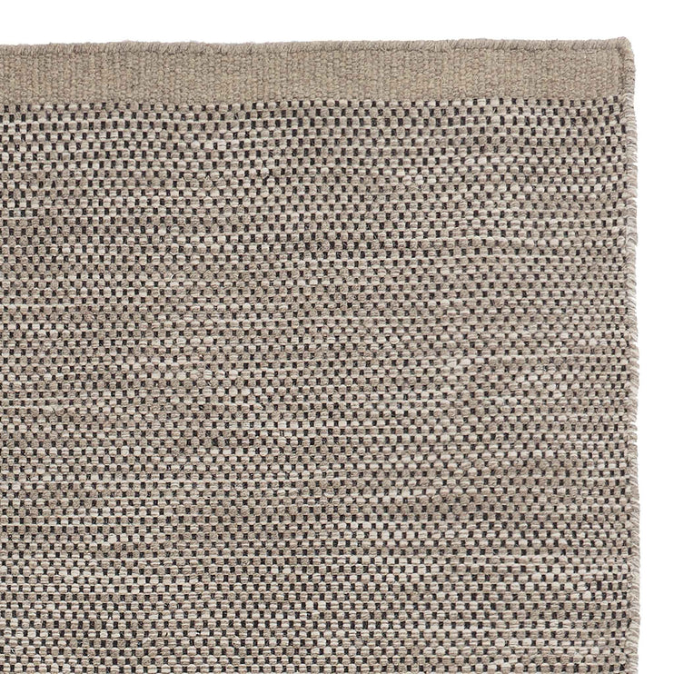 Wollteppich Kolong Graubraun-Melange & Schwarz & Eierschale, 100% Wolle