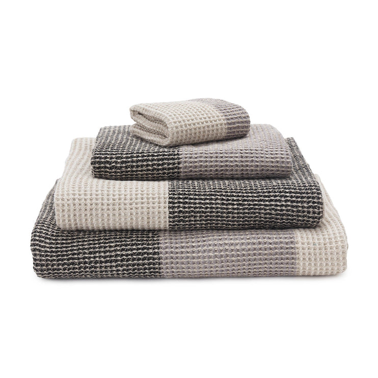 Handtuch Kotra Grau & Natur & Schwarz, 50% Leinen & 50% Baumwolle