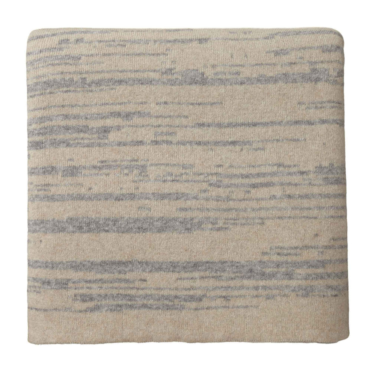 Wolldecke Loule Natur & Grau-Melange, 80% Wolle & 20% Polyamid