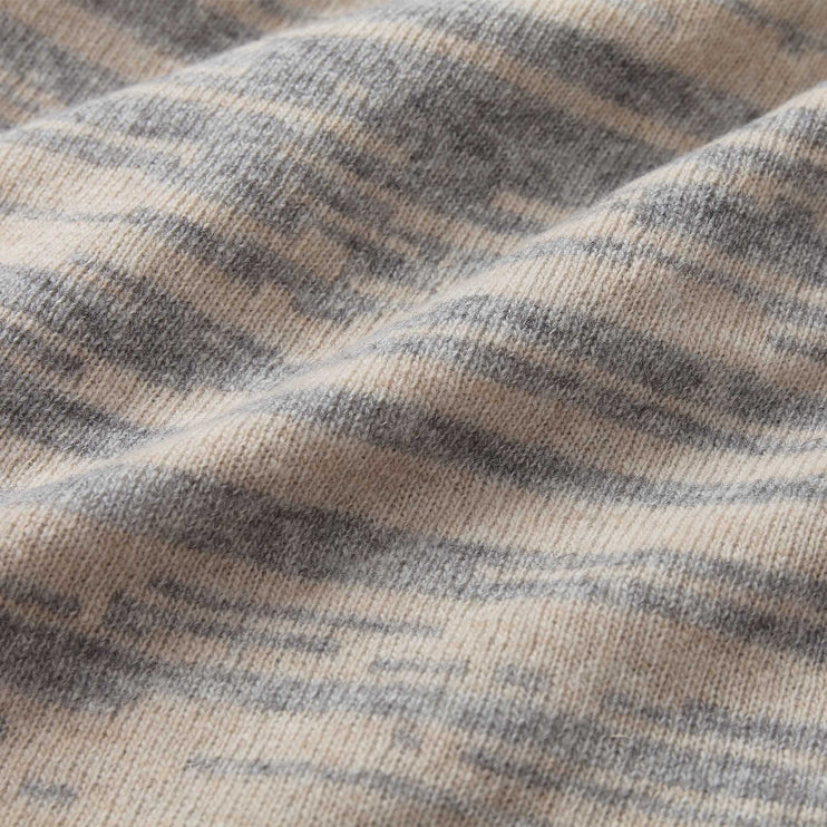 Wolldecke Loule Natur & Grau-Melange, 80% Wolle & 20% Polyamid | URBANARA Wolldecken