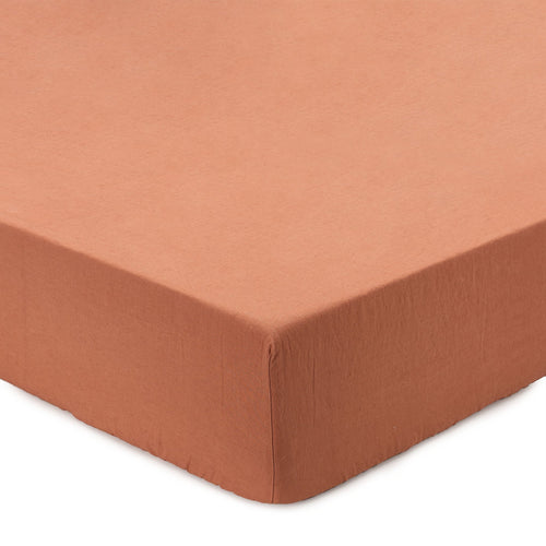 Mafalda Fitted Sheet terracotta, 100% linen