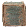 Pouf Majra, Natur & Grüngrau, 80% Jute & 20% Baumwolle
