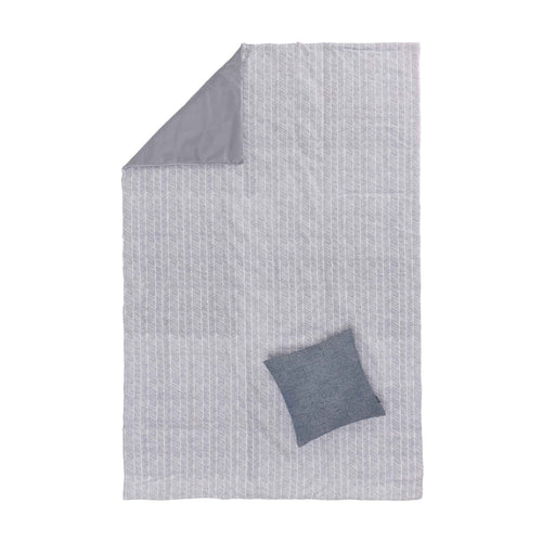 Picknickdecke Mallur Taubenblau & Naturweiß & Taubenblau, 100% Baumwolle & 100% Polyester | URBANARA Picknickdecken